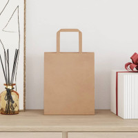 Produktbild för Papperspåsar 250 st med handtag brun 18x8x22 cm