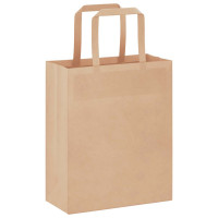 Produktbild för Papperspåsar 250 st med handtag brun 18x8x22 cm