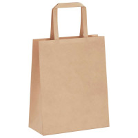 Produktbild för Papperspåsar 250 st med handtag brun 18x8x22 cm