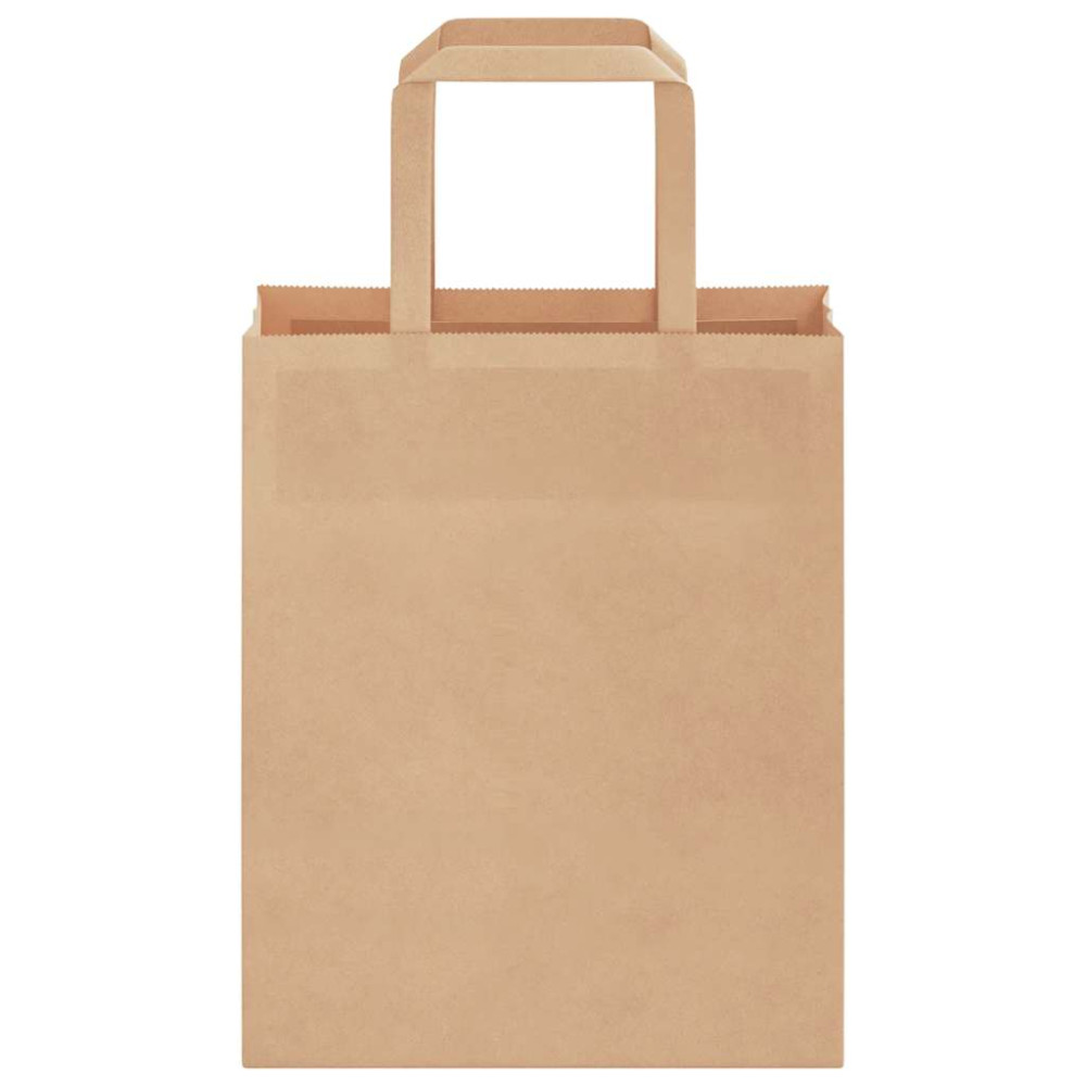 Produktbild för Papperspåsar 250 st med handtag brun 18x8x22 cm