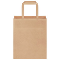 Produktbild för Papperspåsar 250 st med handtag brun 18x8x22 cm