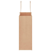 Produktbild för Papperspåsar 250 st med handtag brun 18x8x22 cm