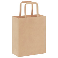 Produktbild för Papperspåsar 250 st med handtag brun 18x8x22 cm