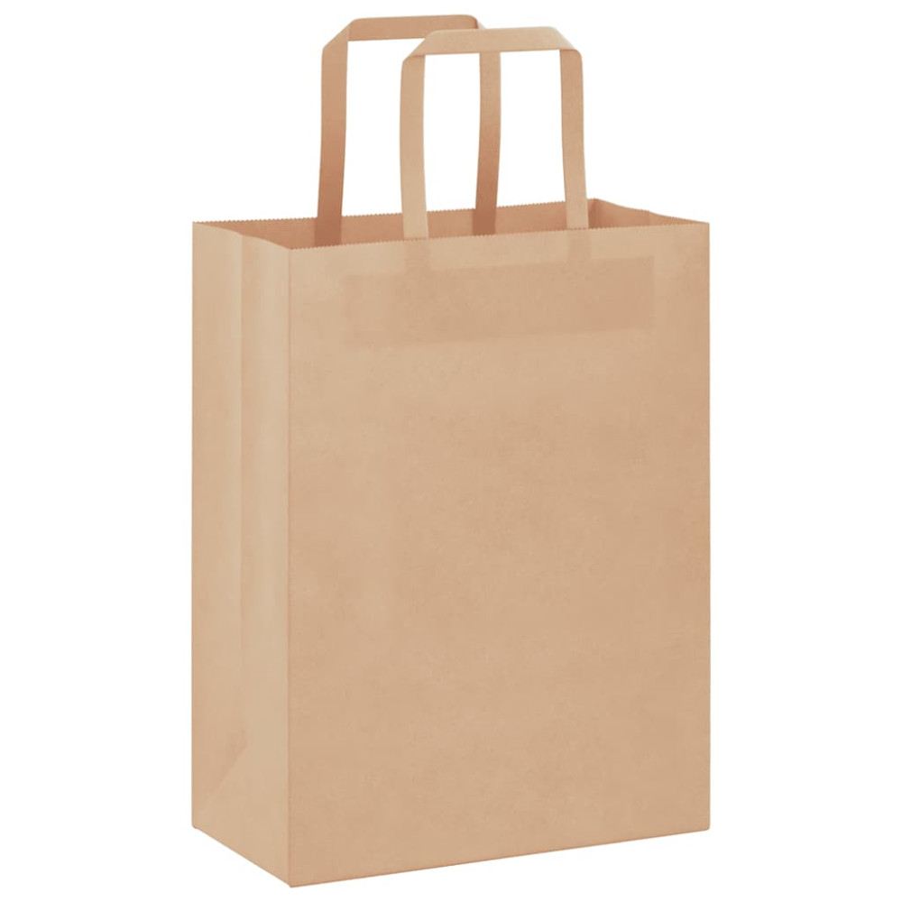 Produktbild för Papperspåsar 250 st med handtag brun 21x11x28 cm