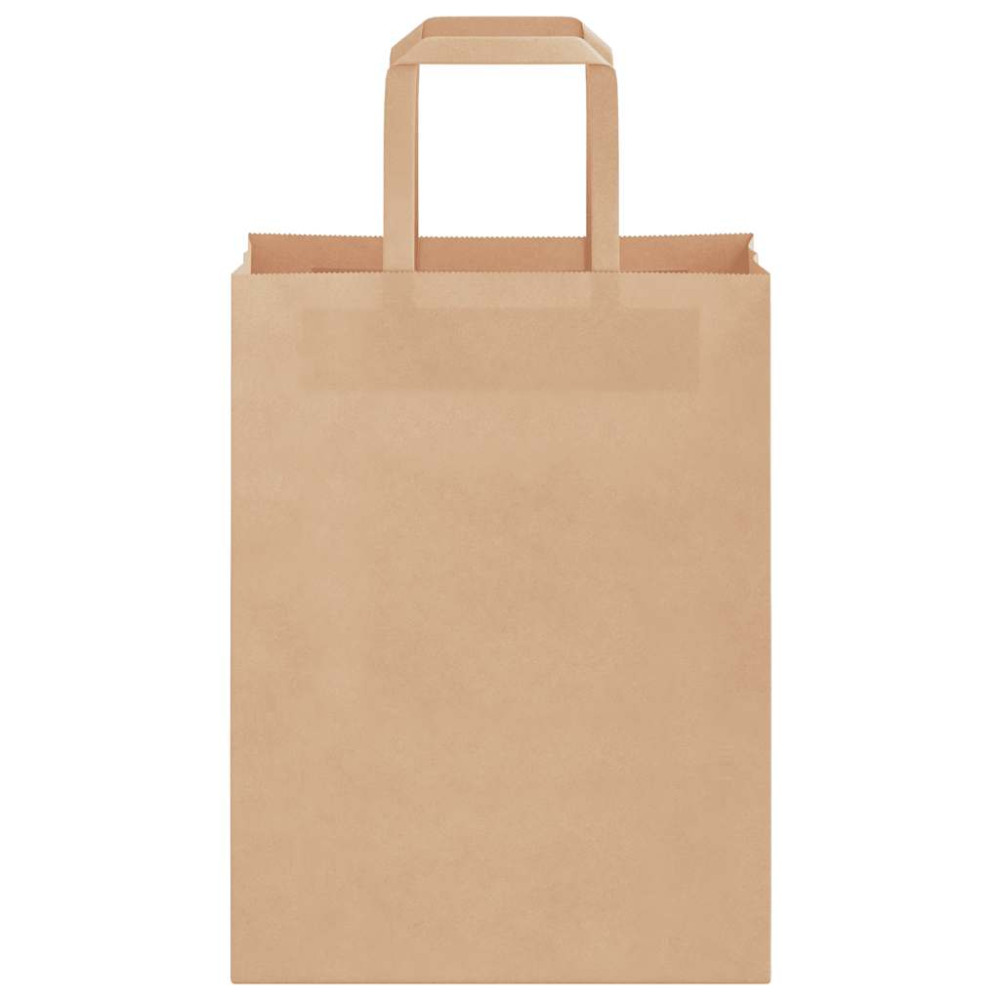 Produktbild för Papperspåsar 250 st med handtag brun 21x11x28 cm