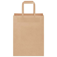 Produktbild för Papperspåsar 250 st med handtag brun 21x11x28 cm