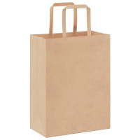 Produktbild för Papperspåsar 250 st med handtag brun 21x11x28 cm