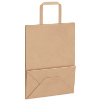 Produktbild för Papperspåsar 250 st med handtag brun 21x11x28 cm