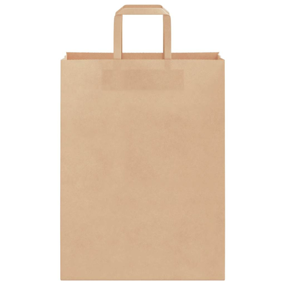 Produktbild för Papperspåsar 250 st med handtag brun 26x12x35 cm