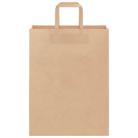 Produktbild för Papperspåsar 250 st med handtag brun 26x12x35 cm