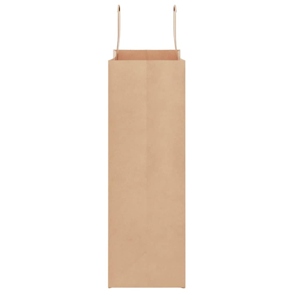 Produktbild för Papperspåsar 250 st med handtag brun 26x12x35 cm