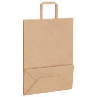 Produktbild för Papperspåsar 250 st med handtag brun 26x12x35 cm