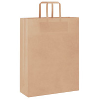 Produktbild för Papperspåsar 250 st med handtag brun 32x12x42 cm