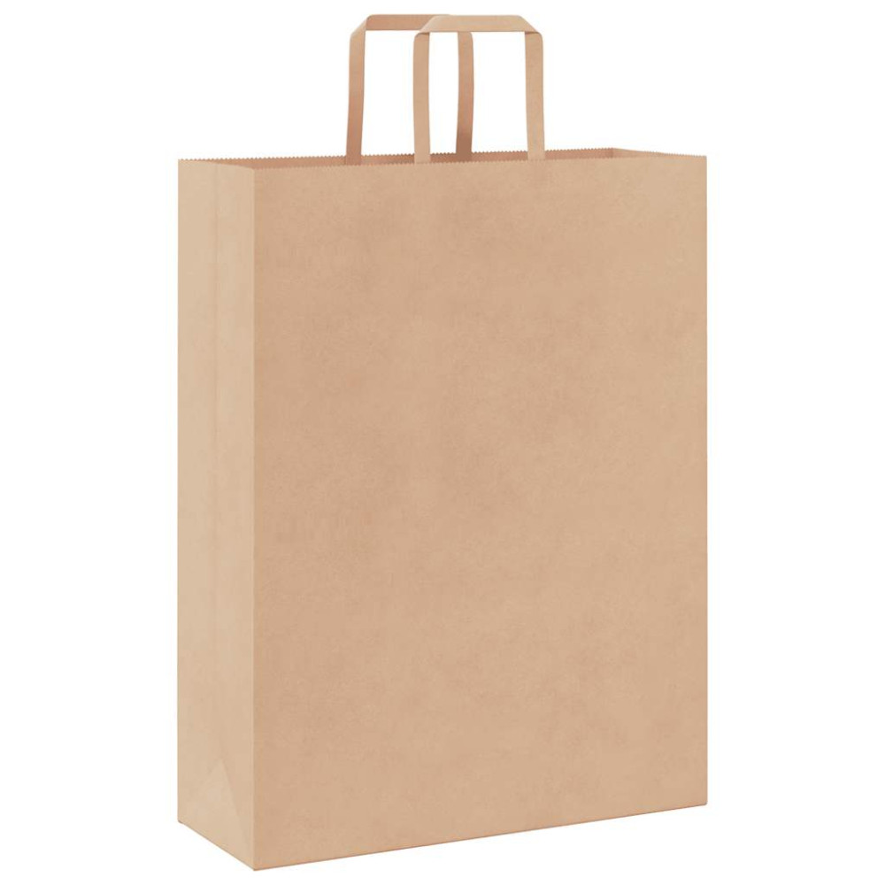 Produktbild för Papperspåsar 250 st med handtag brun 32x12x42 cm