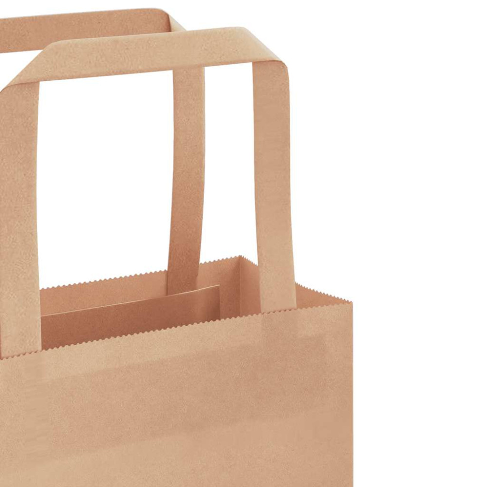 Produktbild för Papperspåsar 250 st med handtag brun 32x12x42 cm