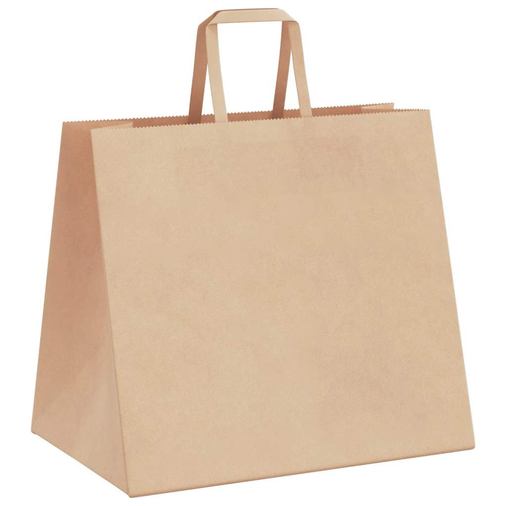 Produktbild för Papperspåsar 250 st med handtag brun 32x22x28 cm