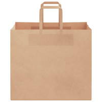 Produktbild för Papperspåsar 250 st med handtag brun 32x22x28 cm