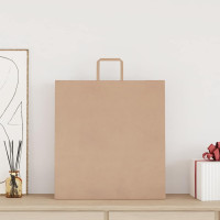 Produktbild för Papperspåsar 250 st med handtag brun 45x17x48 cm