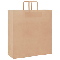 Produktbild för Papperspåsar 250 st med handtag brun 45x17x48 cm