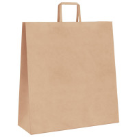 Produktbild för Papperspåsar 250 st med handtag brun 45x17x48 cm