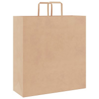 Produktbild för Papperspåsar 250 st med handtag brun 45x17x48 cm