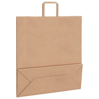 Produktbild för Papperspåsar 250 st med handtag brun 45x17x48 cm