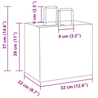 Produktbild för Papperspåsar 50 st med handtag vit 32x22x28 cm