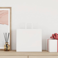 Produktbild för Papperspåsar 50 st med handtag vit 32x22x28 cm