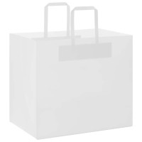 Produktbild för Papperspåsar 50 st med handtag vit 32x22x28 cm