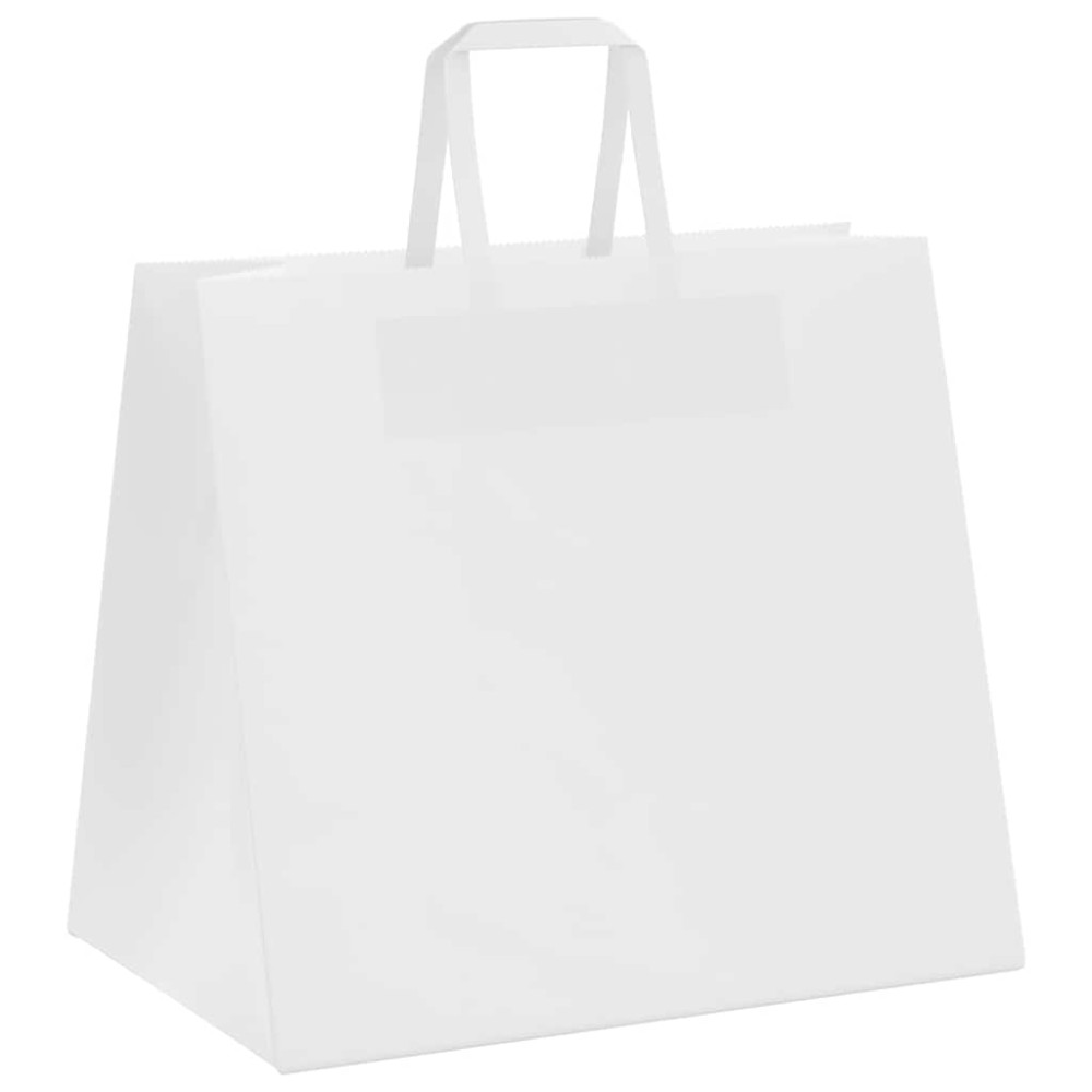 Produktbild för Papperspåsar 50 st med handtag vit 32x22x28 cm
