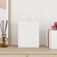 Produktbild för Papperspåsar 250 st med handtag vit 18x8x22 cm
