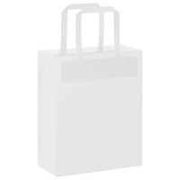 Produktbild för Papperspåsar 250 st med handtag vit 18x8x22 cm