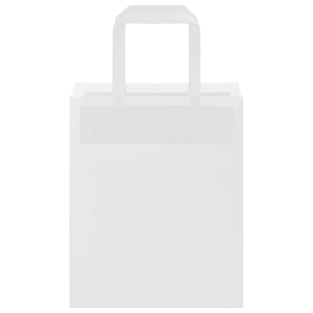 Produktbild för Papperspåsar 250 st med handtag vit 18x8x22 cm