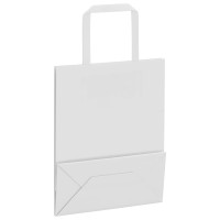 Produktbild för Papperspåsar 250 st med handtag vit 18x8x22 cm
