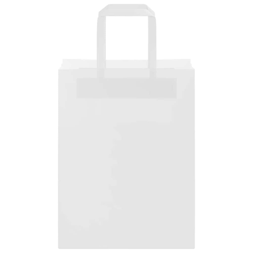 Produktbild för Papperspåsar 250 st med handtag vit 21x11x28 cm