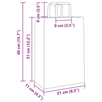 Produktbild för Papperspåsar 250 st med handtag vit 21x11x31 cm