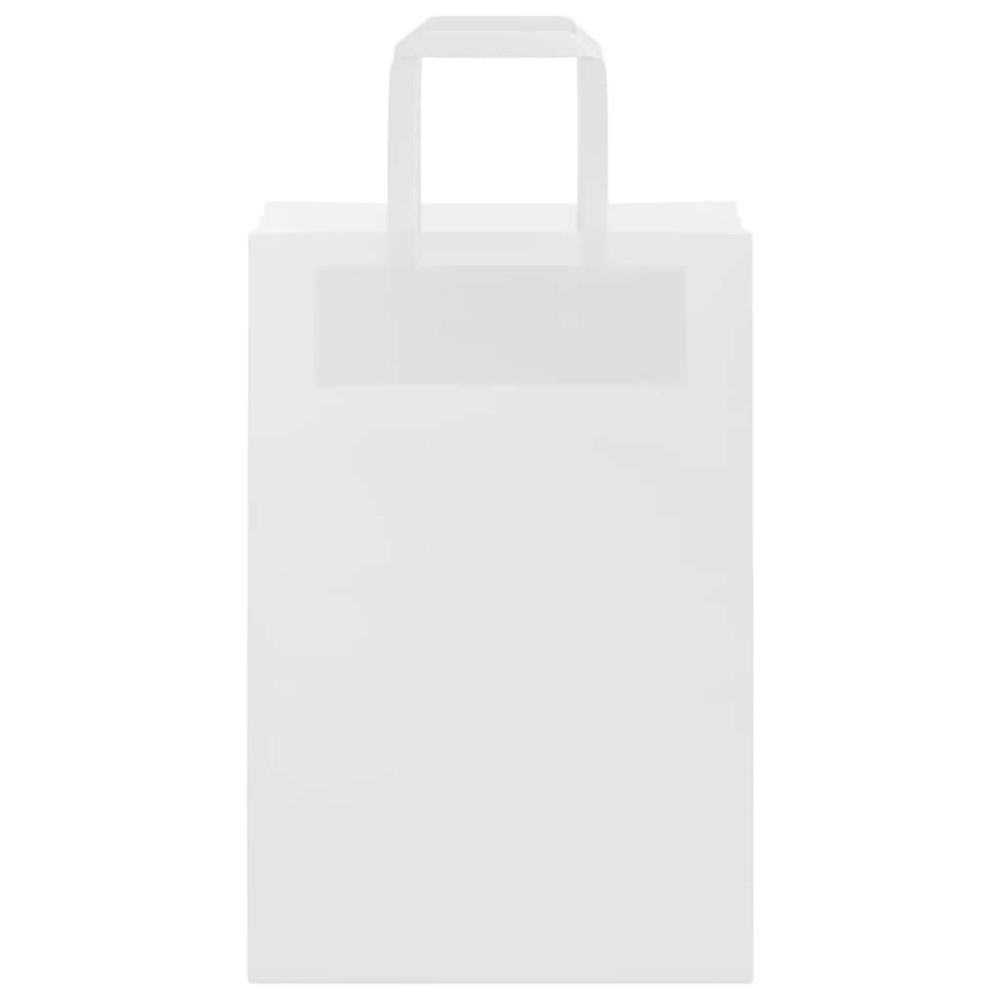 Produktbild för Papperspåsar 250 st med handtag vit 21x11x31 cm