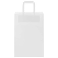 Produktbild för Papperspåsar 250 st med handtag vit 21x11x31 cm