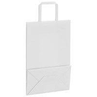 Produktbild för Papperspåsar 250 st med handtag vit 21x11x31 cm