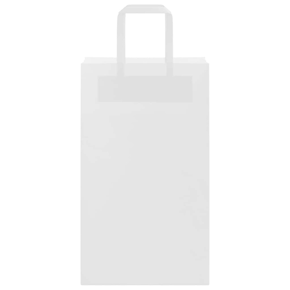 Produktbild för Papperspåsar 250 st med handtag vit 21x11x36 cm