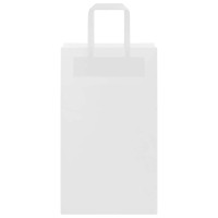 Produktbild för Papperspåsar 250 st med handtag vit 21x11x36 cm