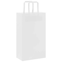 Produktbild för Papperspåsar 250 st med handtag vit 21x11x36 cm