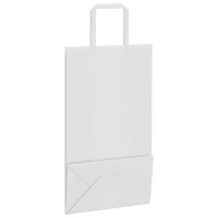 Produktbild för Papperspåsar 250 st med handtag vit 21x11x36 cm