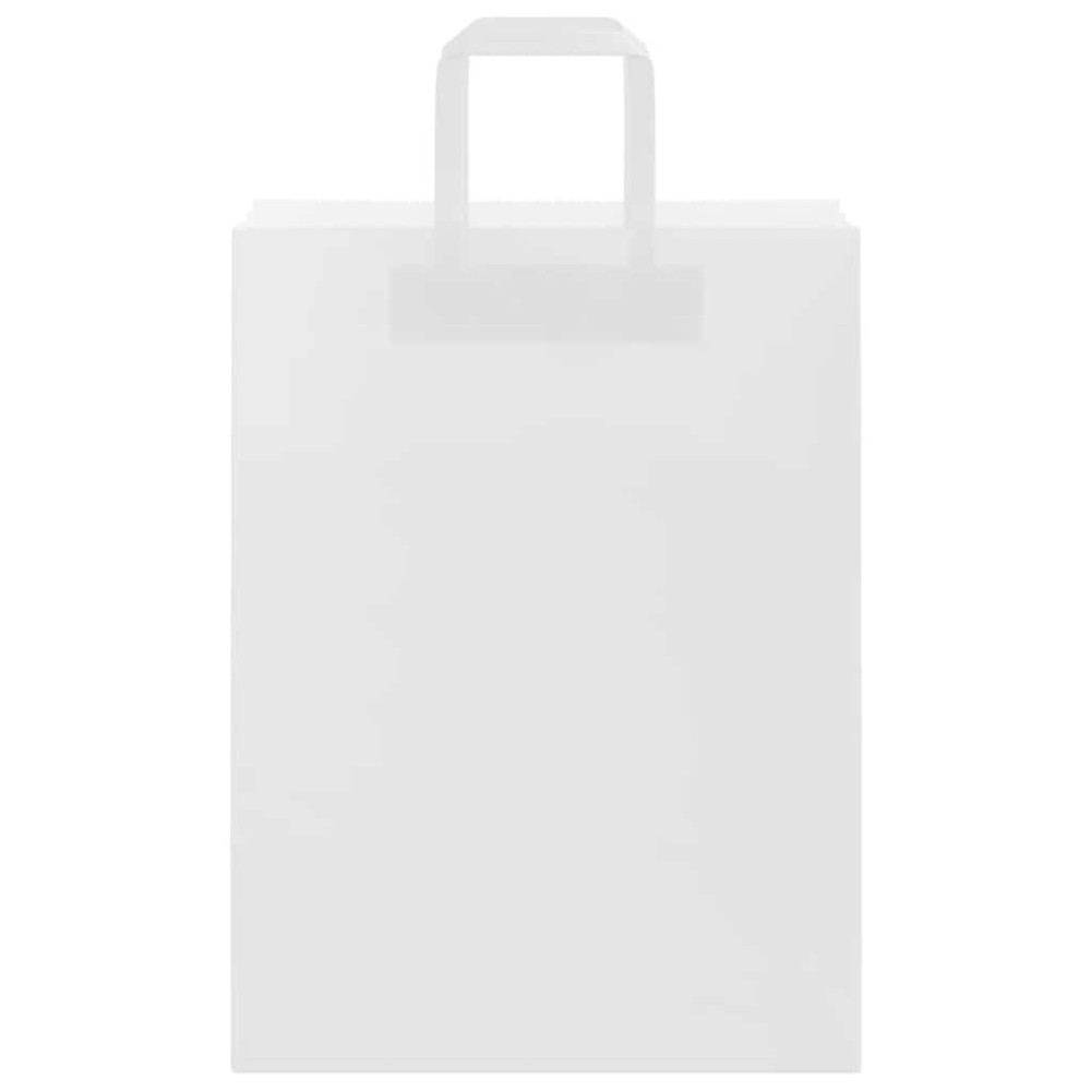 Produktbild för Papperspåsar 250 st med handtag vit 26x12x35 cm