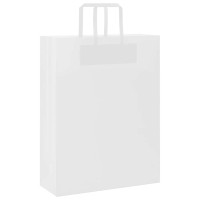 Produktbild för Papperspåsar 250 st med handtag vit 32x12x42 cm