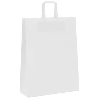 Produktbild för Papperspåsar 250 st med handtag vit 32x12x42 cm