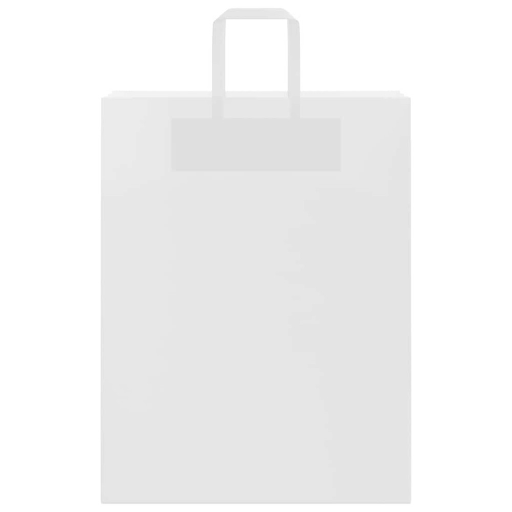 Produktbild för Papperspåsar 250 st med handtag vit 32x12x42 cm