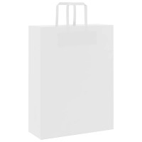 Produktbild för Papperspåsar 250 st med handtag vit 32x12x42 cm