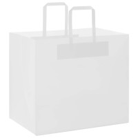 Produktbild för Papperspåsar 250 st med handtag vit 32x22x28 cm