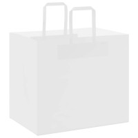 Produktbild för Papperspåsar 250 st med handtag vit 32x22x28 cm